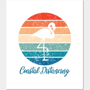 Social Distancing vs Coastal Distancing - Flamingo Posters and Art